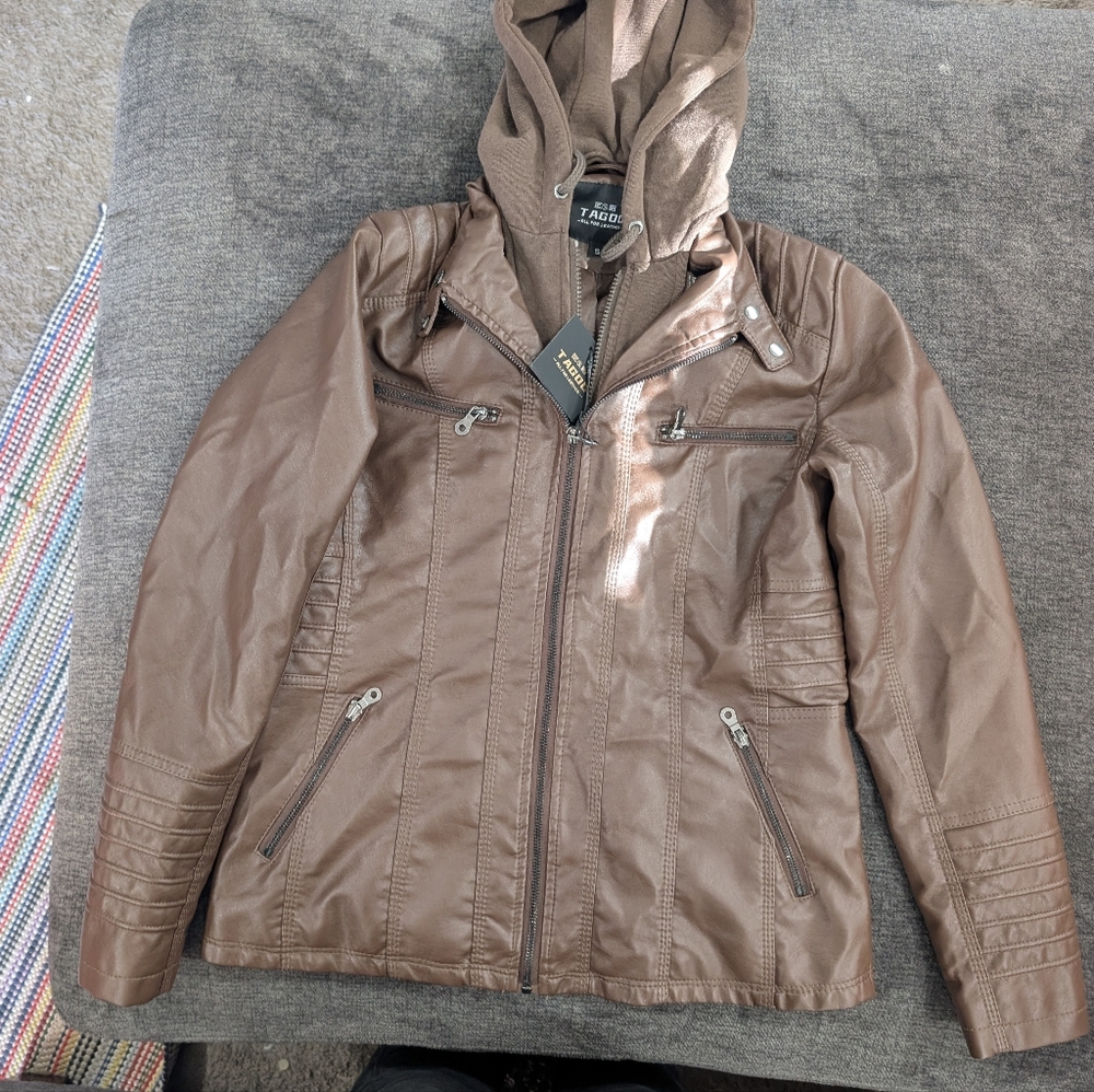 Tagoo Brown Jacket with Removable Hoodie